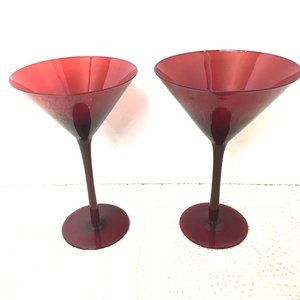 Martini Glasses Red Mid Century  - Set of 2 Shiraleah